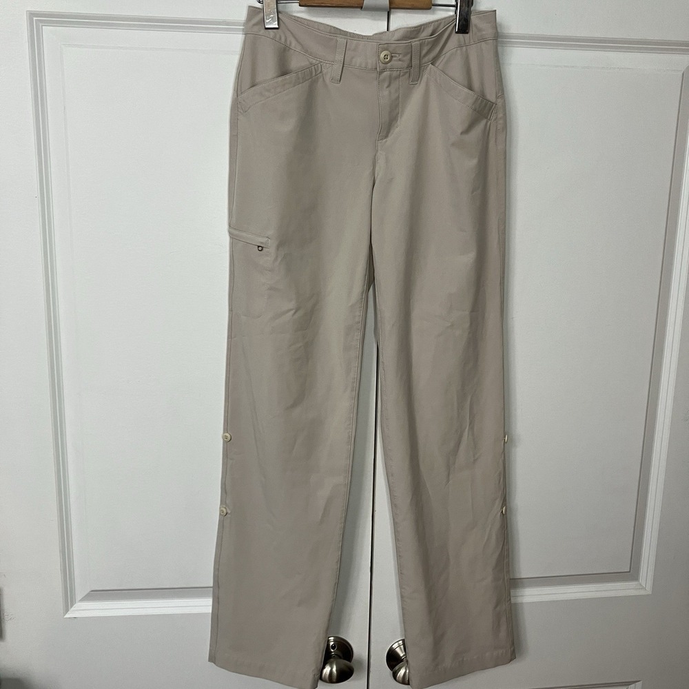 Eddie Bauer Hiking Pants Womens 4 Beige Convertible Outdoor Gorpcore Lightweight